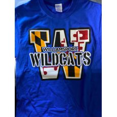 Royal Blue Core Blend Tee Maryland Wildcat Logo